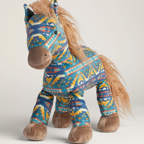 Pendleton Harding Teal Knit Blanket & Beanie Plus Bucky Horse NWT LAST ONE! - Picture 2 of 7